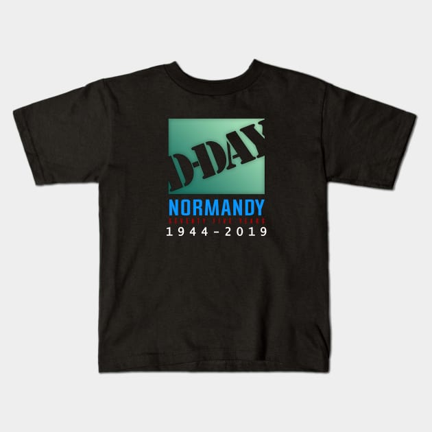 D-Day 75th Anniversary Kids T-Shirt by SeattleDesignCompany